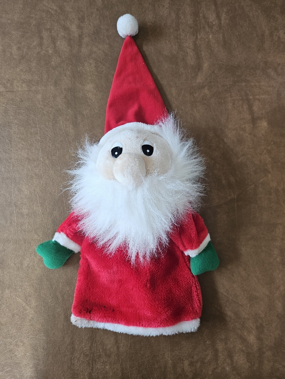 Plush Santa Christmas Tree Topper Or Bottle Cover- Red, White & Green